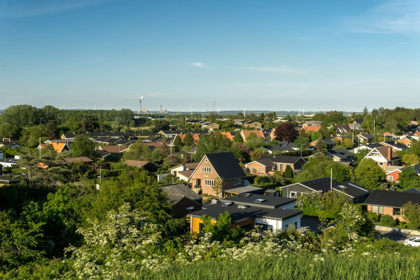Boligkvarter i Aalborg set fra oven